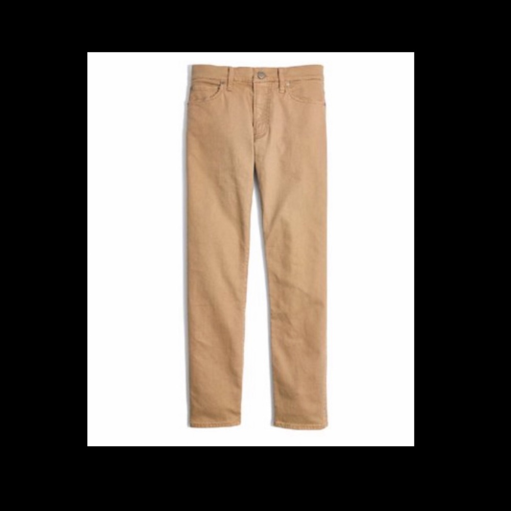 Men’s Madewell honey brown garment dyed slim jeans. Size 34x32